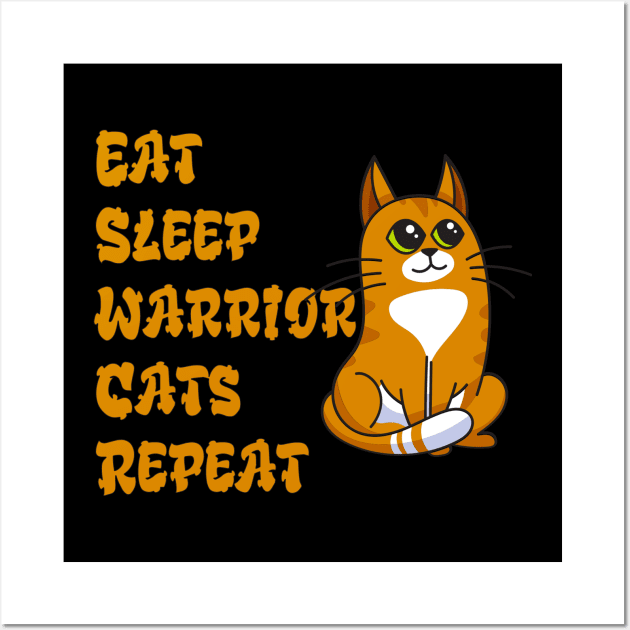 eat sleep cat repeat,funny cats Wall Art by kirayuwi